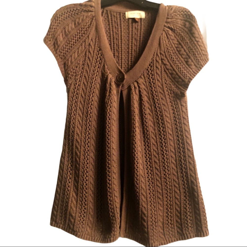 Mocha Shirt Sleeve Cardiagn